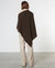 Cashmere Poncho In Saddle Brown