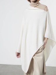 Cashmere Poncho - Chalk