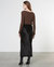 Knit V Neck Top In Saddle Brown