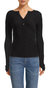 Laundered Thermal Henley Top - Black