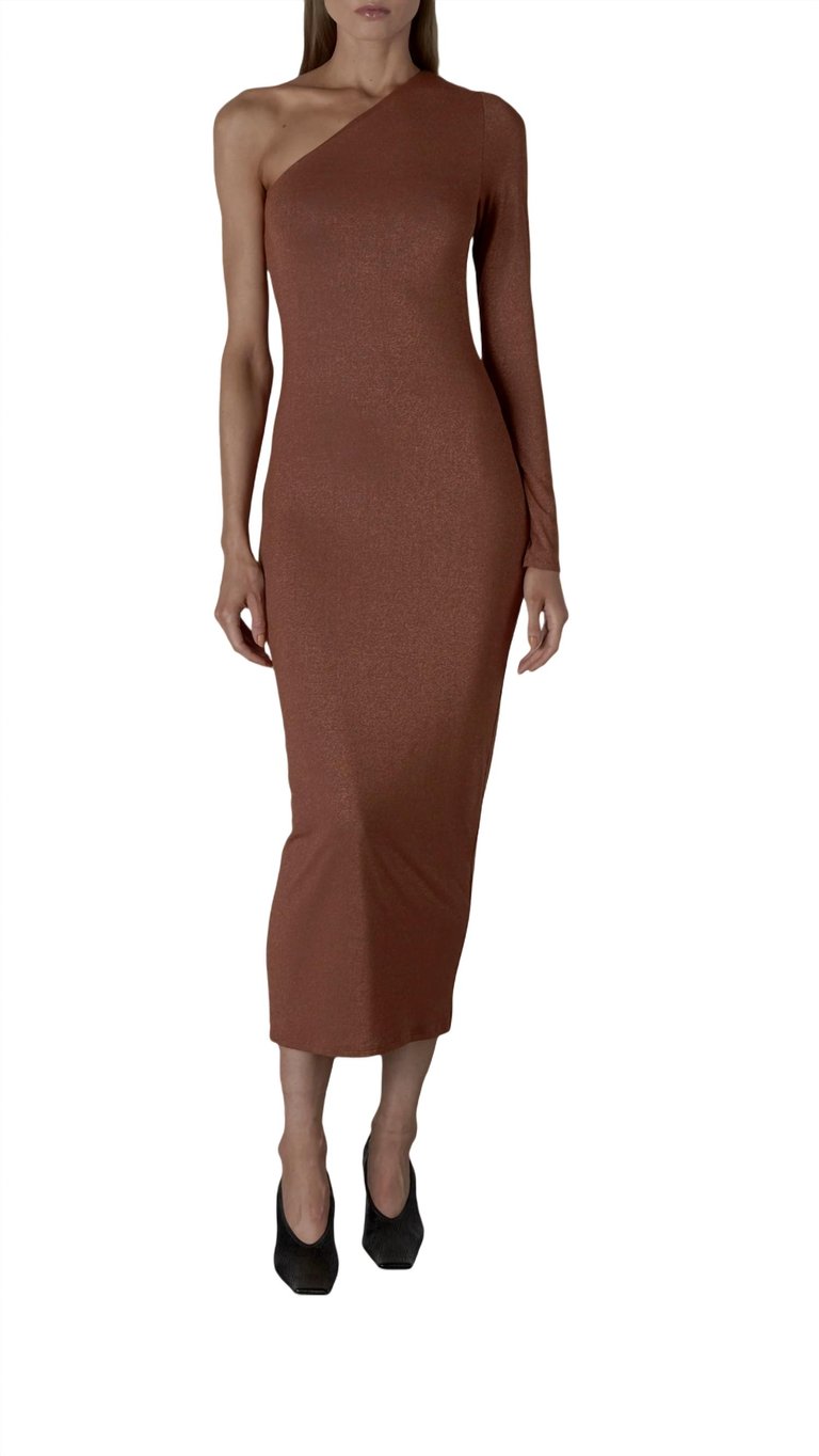 Lurex Jersey Dress - Copper