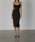 Luxe Knit Twist Back Dress - Black