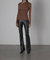 Matte Leather Bootcut Legging In Black - Black