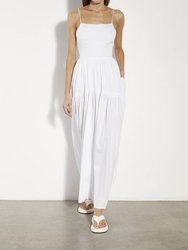 Open Back Tiered Dress - White