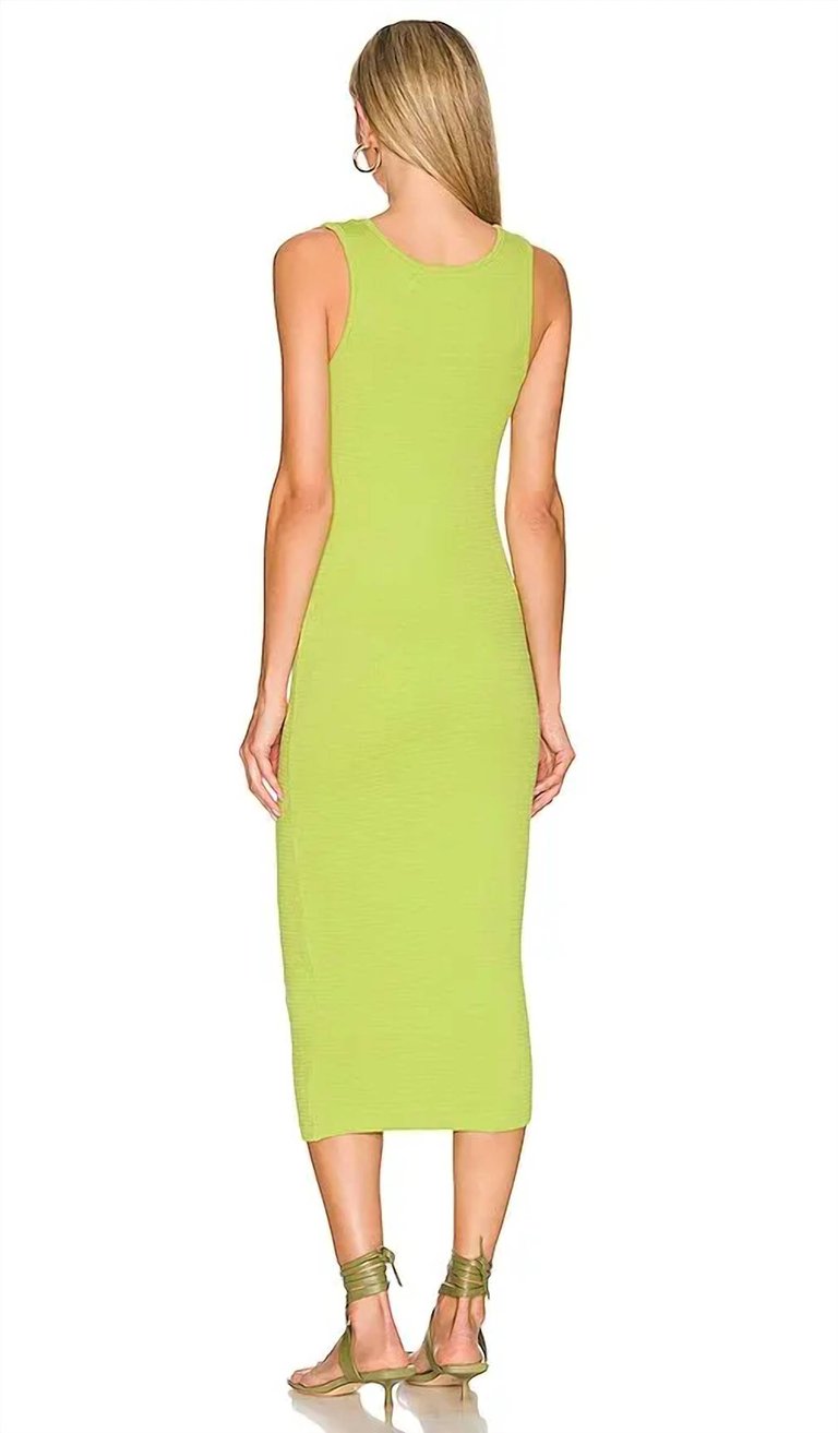 Puckered Knit Dress In Lime