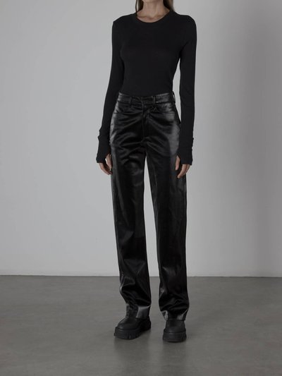 Enza Costa Satin Finish Leather Straight Leg Pant In Black product