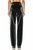 Satin Finish Vegan Leather Straight Leg Pant