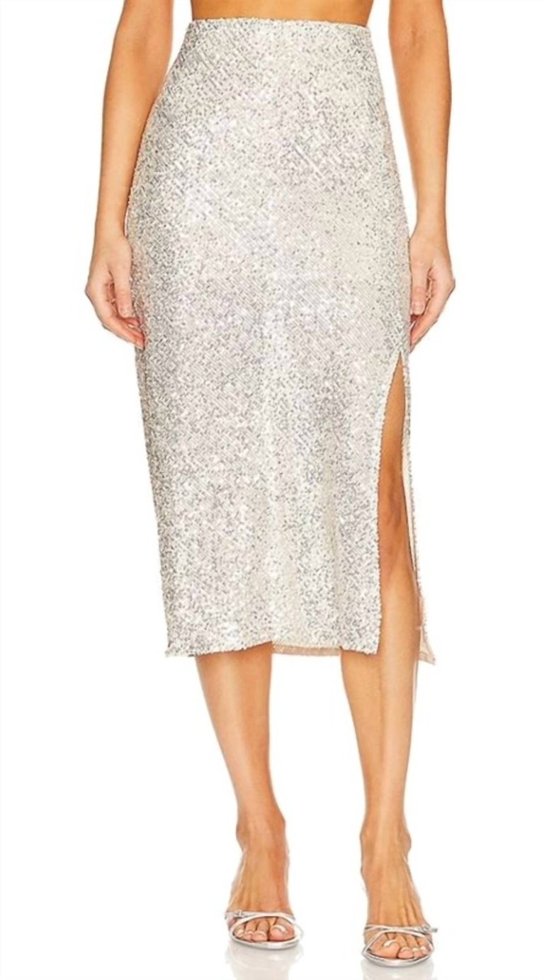 Sequin Bias Skirt - Silver