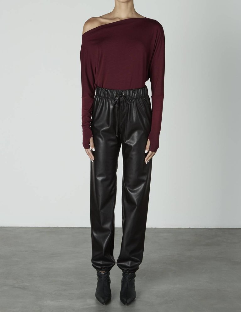 Silk Jersey Slouch Top - Dark Ruby