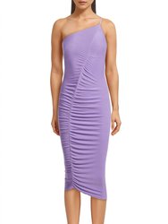 Silk Knit One Shoulder Dress - Lavender