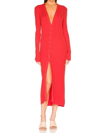Enza Costa Silk Rib Long Sleeve Cardigan Midi Dress product