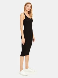 Silk Rib Tank Midi Dress 