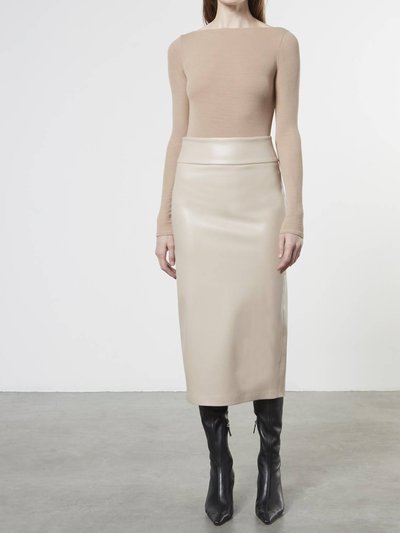 Enza Costa Soft Leather Pencil Skirt In Khaki product