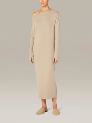 Sweater Knit Slouch Dress - Taupe