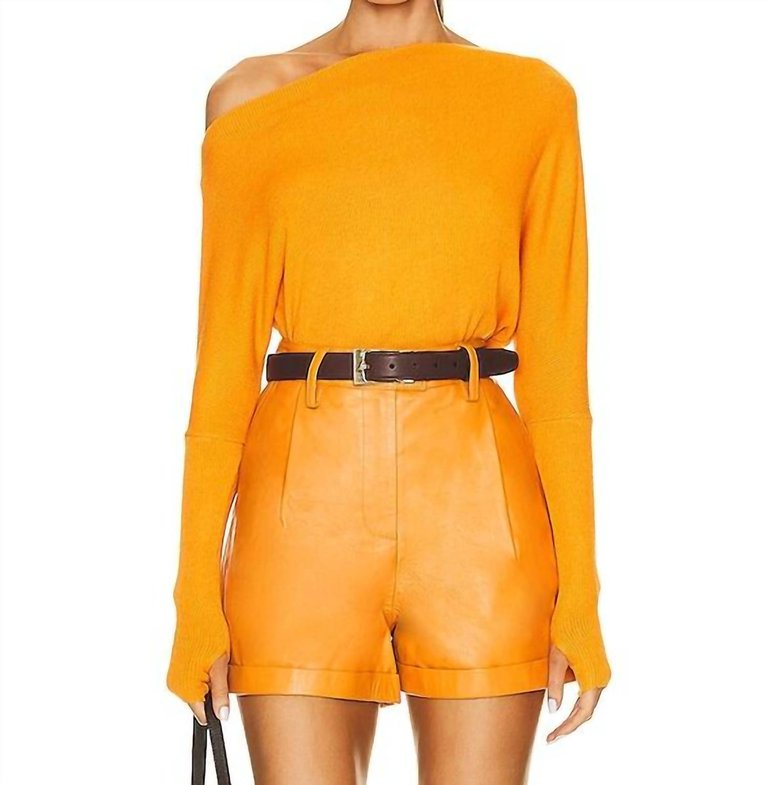 Sweater Knit Slouch Top - Citrus