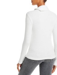 Sweater Knit Split Collar Long Sleeves