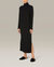 Sweater Rib Turtleneck Sheathe Dress - Black