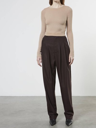 Enza Costa Tapered High-Waist Trouser In Dark Brown product