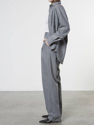 Tapered High-Waist Trouser In Light Grey