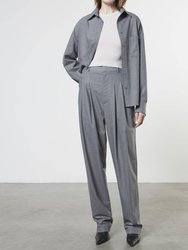 Tapered High-Waist Trouser In Light Grey - Light Grey