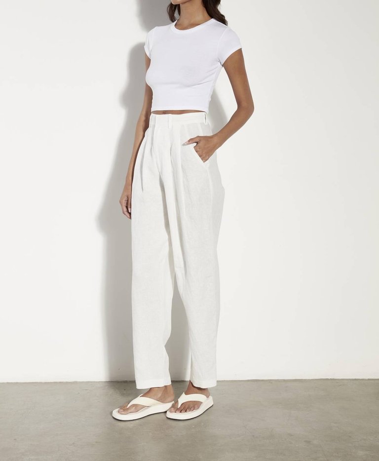 Tapered Pleated Hi-Waist Pant - Undyed