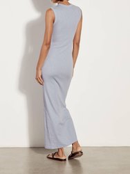 Textured Knit Sleeveless Maxi In Light Blue