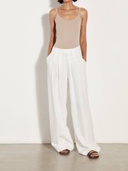 Twill Pleated Wide Leg - Off White