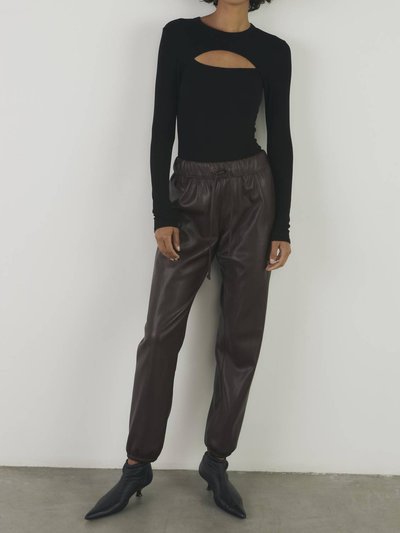 Enza Costa Vegan Leather Jogger - Chocolate product