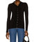 Viscose Jersey Ruched Polo Cardigan - Black