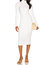 Viscose Rib Twist-Back Long SleevesMidi Dress - Off White