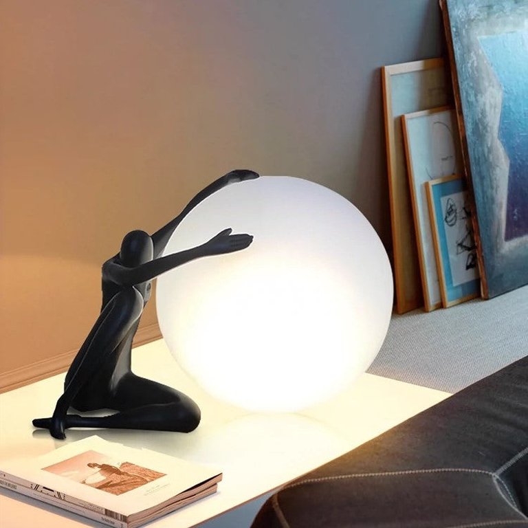 Orb Modern Sculpture Lamp Art Decor - Black