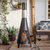 Modern Mesh Chiminea Fireplace - Black