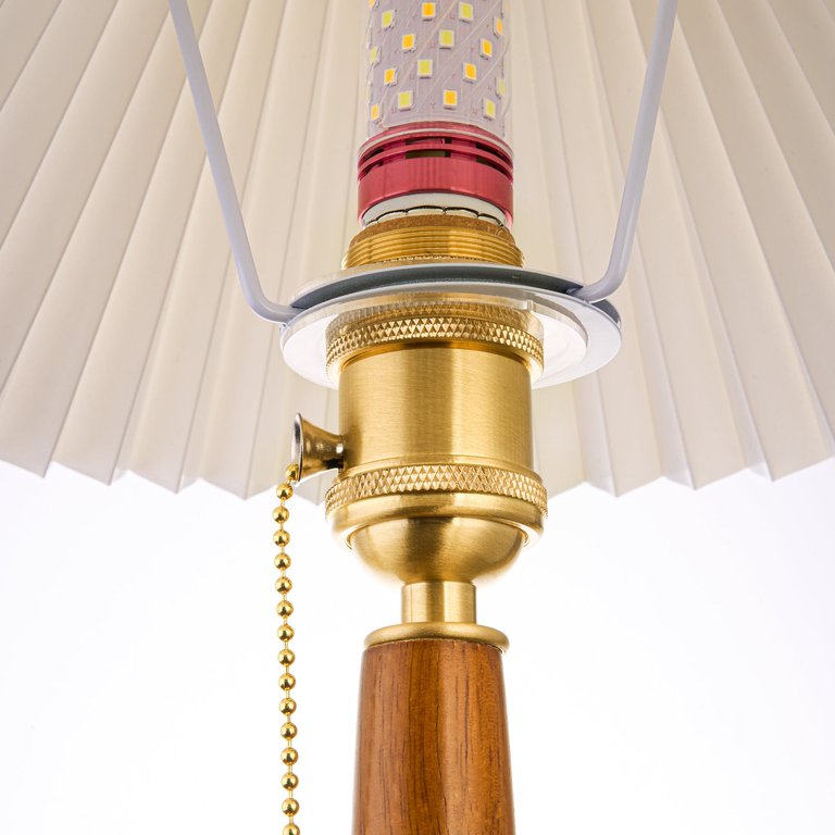 Walnut Table Lamp With Empire Lamp Shade