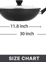 12 in. Hard-Anodized Aluminum Nonstick Frying Pan In Black With Lid