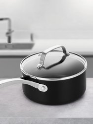 1.5 qt. Hard-Anodized Aluminum Nonstick Sauce Pan In Black With Lid