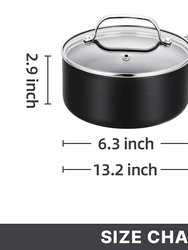 1.5 qt. Hard-Anodized Aluminum Nonstick Sauce Pan In Black With Lid