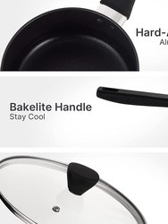 1.5 qt. Hard-Anodized Aluminum Nonstick Sauce Pan In Black With Lid