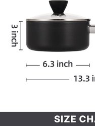 1.5 qt. Hard-Anodized Aluminum Nonstick Sauce Pan In Black With Lid