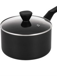 3.5 qt. Hard-Anodized Aluminum Nonstick Sauce Pan In Black With Lid - Black