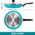 Granite Aluminum Nonstick Frying Pan in Blue with Lid