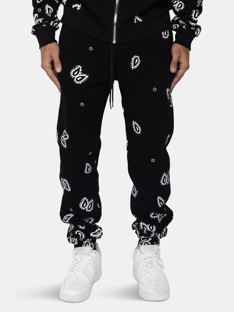 Amoeba Print Sweatpants - Black