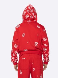 Amoeba Print Zip Hoodie