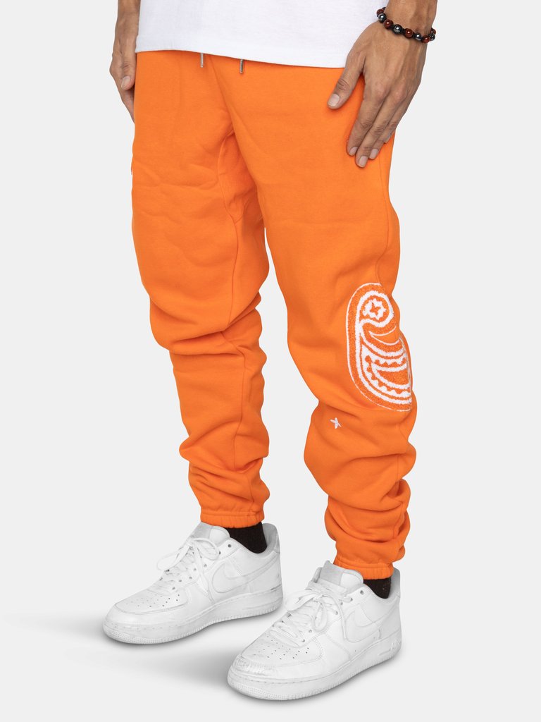 Paisley Sweatpants - Orange - Orange