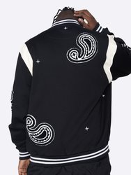 Paisley Varsity Jacket - Black