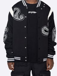 Paisley Varsity Jacket - Black - Black