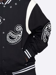 Paisley Varsity Jacket - Black