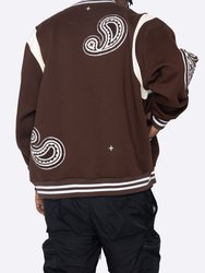 Paisley Varsity Jacket - Brown