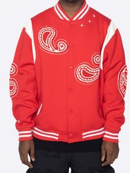 Paisley Varsity Jacket - Red