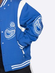 Paisley Varsity Jacket - Royal - Royal