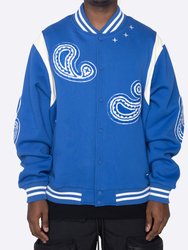 Paisley Varsity Jacket - Royal